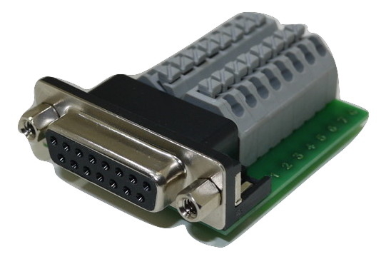 DB15 Female Connector for Field Termination with Screwless Terminal Block