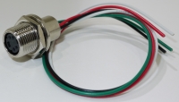 Mini DIN 4 Bulkhead Jack / Leads, Front Mount