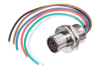 Mini DIN 6 Bulkhead Jack with Leads ━ Front Mount