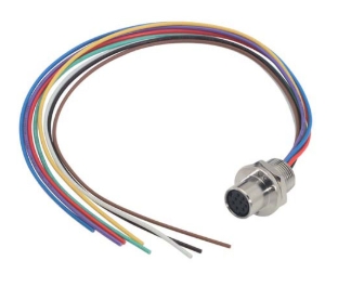 Mini DIN 8 Bulkhead Jack with Leads – Front Mount