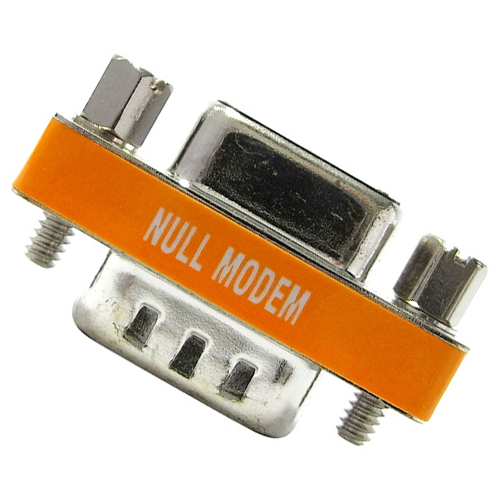 Mini Null Modem Adapter, DB9 Male / Female