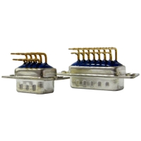 Filtered D-SUB Male Right Angle Solder Cup Connector with Capacitive EMI Suppression