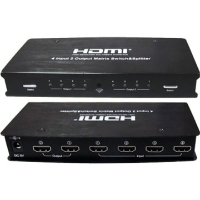 HDMI 矩阵式切换分配器 (四进二出)