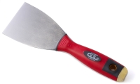 PUTTY KNIFE(STAINLESS STEEL BLADE/FLEX. & PLASTIC HANDLE W/BEATING CAP)
