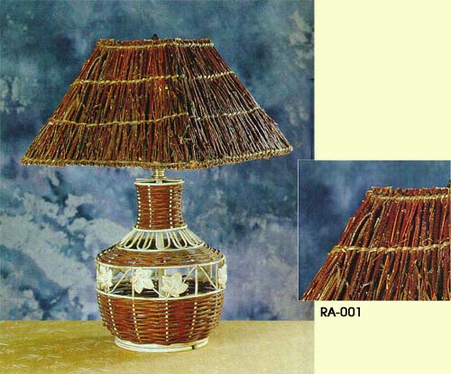 Paper Woven, Rattan, Beeded Shade