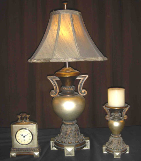 LAUREL TABLE LAMP / CLOCK / CANDLE HOLDER