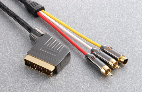 SCART to 2 RCA + S-Video Cable