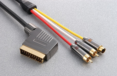 SCART to 2 RCA + S-Video Cable SCART to 2 RCA + S-Video Cable