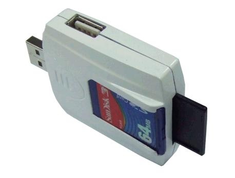 USB2.0 to SD/MMC/RS-MMC Card Reader+2 Port USB HUB