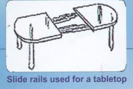Slide rails used for a tabletop