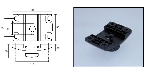Plastic width adjusting bracketWith knob