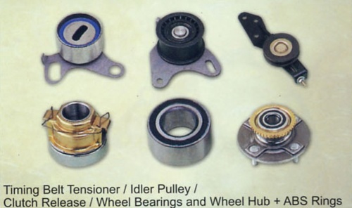 Timing Belt Tensioner/ Idler Pulley/ Clutch Release/ Wheel Bearings and Wheel Hub + ABS Rings