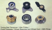 Timing Belt Tensioner/ Idler Pulley/ Clutch Release/ Wheel Bearings and Wheel Hub + ABS Rings