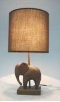 木感樹脂象型枱燈連布燈罩