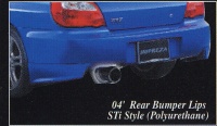 04` Rear Bumper Lips STi Style (Polyurethane)