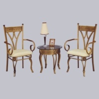 2 pcs Arm chairs with 1 pc Love table