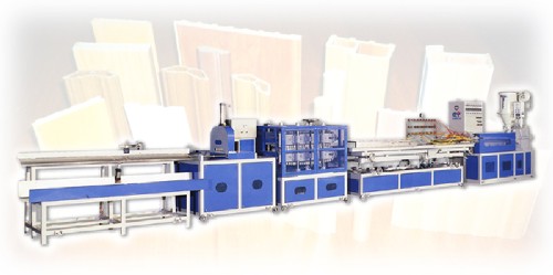 P.V.C PLASTIC WOOD COMPOSIT PROFILE EXTRUDING MACHINE P.V.C PLASTIC WOOD COMPOSIT PROFILE EXTRUDING MACHINE