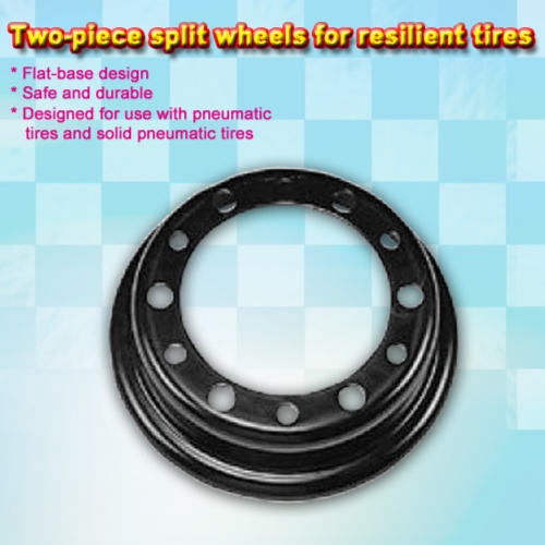 Two-piece split wheels for resilient tires